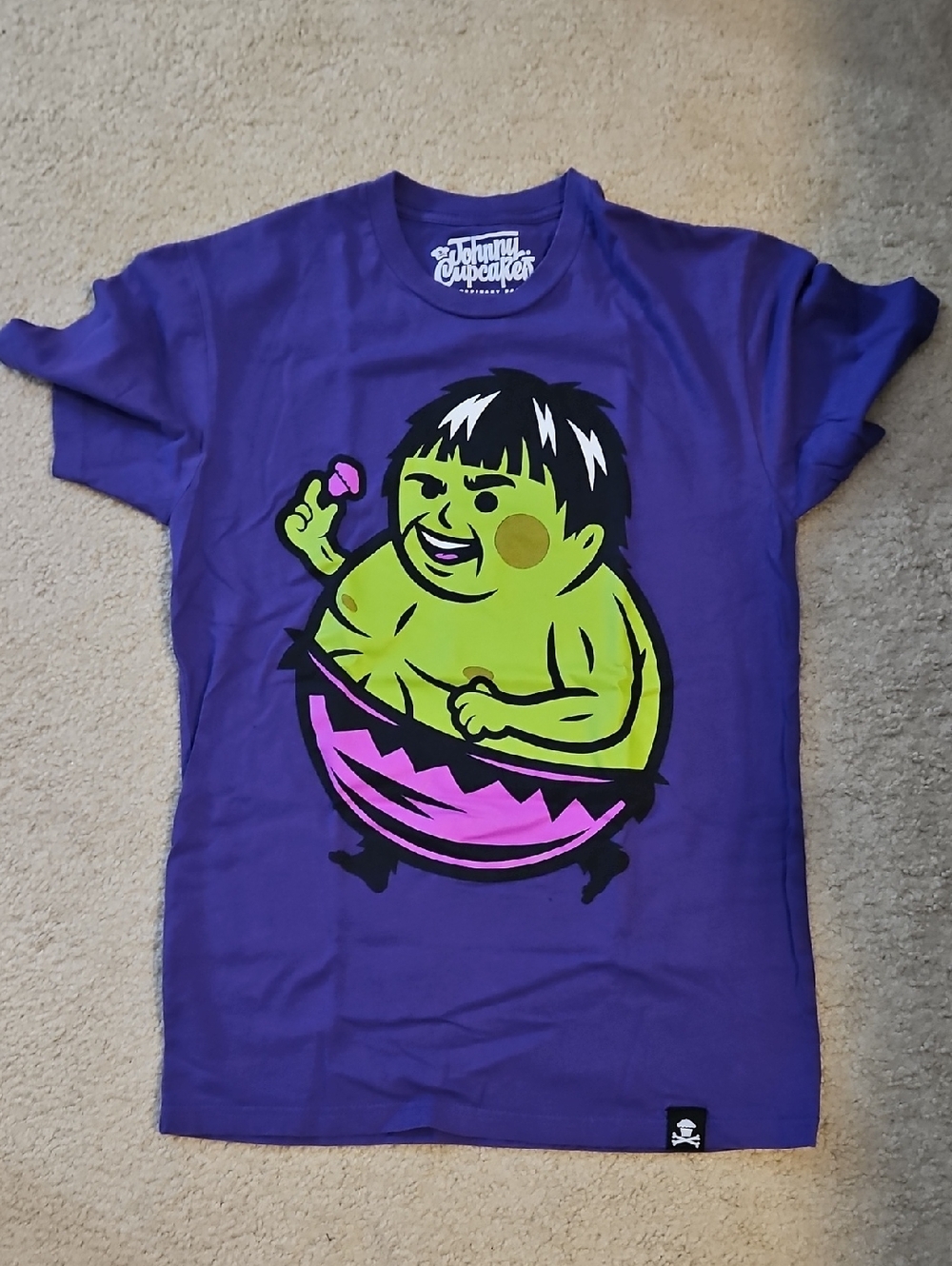 Johnny Cupcakes Kids Purple Graphic Tee - Green Character Print